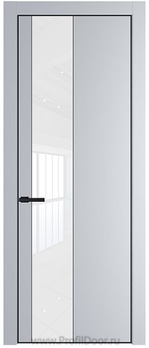 Дверь Profil Doors 19PA цвет Лайт Грей (RAL 870-01) стекло Lacobel лак Классик цвет профиля Черный матовый RAL9005