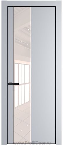 Дверь Profil Doors 19PA цвет Лайт Грей (RAL 870-01) стекло Lacobel Перламутровый лак цвет профиля Черный матовый RAL9005
