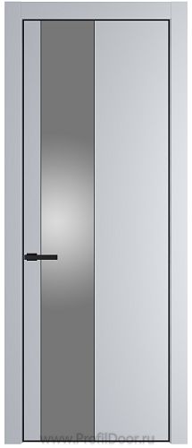 Дверь Profil Doors 19PA цвет Лайт Грей (RAL 870-01) стекло Lacobel Серебро Матлак цвет профиля Черный матовый RAL9005