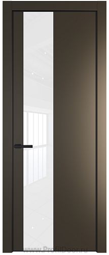 Дверь Profil Doors 19PA цвет Перламутр бронза стекло Lacobel лак Классик цвет профиля Черный матовый RAL9005