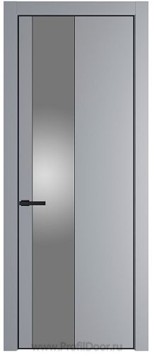 Дверь Profil Doors 19PA цвет Смоки (RAL 870-02) стекло Lacobel Серебро Матлак цвет профиля Черный матовый RAL9005