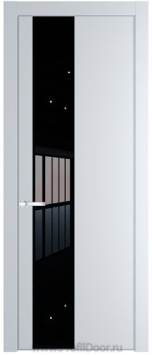 Дверь Profil Doors 19PA цвет Вайт (RAL 110 96 02) стекло Lacobel Черный лак цвет профиля Серебро