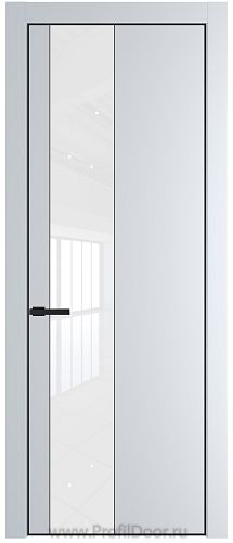 Дверь Profil Doors 19PA цвет Вайт (RAL 110 96 02) стекло Lacobel лак Классик цвет профиля Черный матовый RAL9005