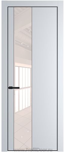 Дверь Profil Doors 19PA цвет Вайт (RAL 110 96 02) стекло Lacobel Перламутровый лак цвет профиля Черный матовый RAL9005