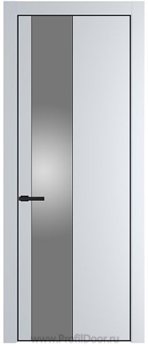 Дверь Profil Doors 19PA цвет Вайт (RAL 110 96 02) стекло Lacobel Серебро Матлак цвет профиля Черный матовый RAL9005