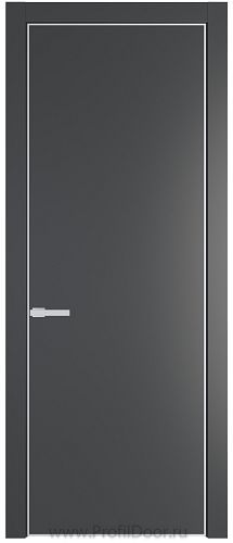 Дверь Profil Doors 1PA цвет Графит (Pantone 425С) цвет профиля Белый матовый RAL9003