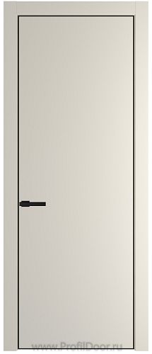 Дверь Profil Doors 1PA цвет Кремовая Магнолия (RAL 120-04) цвет профиля Черный матовый RAL9005