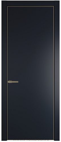 Дверь Profil Doors 1PA цвет Нэви Блу (RAL 7016) цвет профиля Шампань