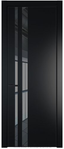 Дверь Profil Doors 20PA цвет Блэк стекло Зеркало Grey цвет профиля Черный матовый RAL9005