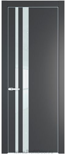 Дверь Profil Doors 20PA цвет Графит (Pantone 425С) стекло Lacobel Белый лак цвет профиля Серебро