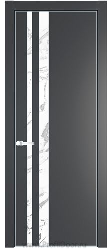 Дверь Profil Doors 20PA цвет Графит (Pantone 425С) стекло Нефи белый узор серебро цвет профиля Серебро
