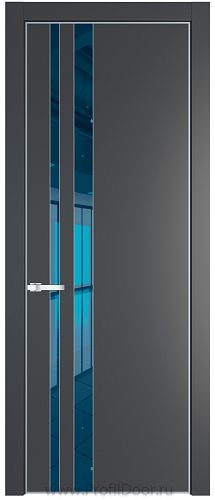 Дверь Profil Doors 20PA цвет Графит (Pantone 425С) стекло Зеркало Blue цвет профиля Серебро