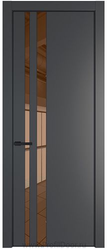 Дверь Profil Doors 20PA цвет Графит (Pantone 425С) стекло Зеркало Bronza цвет профиля Черный матовый RAL9005