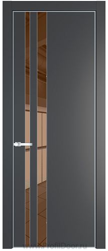 Дверь Profil Doors 20PA цвет Графит (Pantone 425С) стекло Зеркало Bronza цвет профиля Серебро