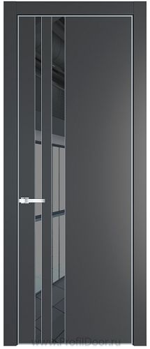 Дверь Profil Doors 20PA цвет Графит (Pantone 425С) стекло Зеркало Grey цвет профиля Серебро