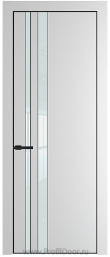 Дверь Profil Doors 20PA цвет Крем Вайт (RAL 120-02) стекло Lacobel Белый лак цвет профиля Черный матовый RAL9005