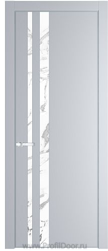 Дверь Profil Doors 20PA цвет Лайт Грей (RAL 870-01) стекло Нефи белый узор серебро цвет профиля Серебро