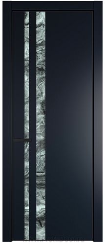 Дверь Profil Doors 20PA цвет Нэви Блу (RAL 7016) стекло Атриум серебро цвет профиля Черный матовый RAL9005