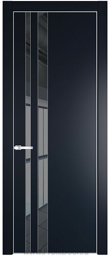 Дверь Profil Doors 20PA цвет Нэви Блу (RAL 7016) стекло Зеркало Grey цвет профиля Серебро