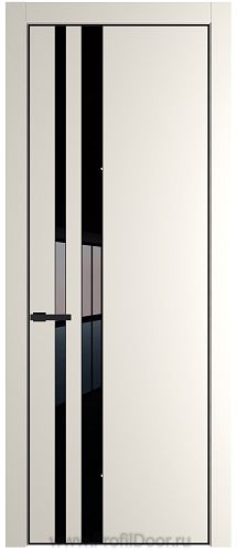 Дверь Profil Doors 20PA цвет Перламутр белый стекло Lacobel Черный лак цвет профиля Черный матовый RAL9005