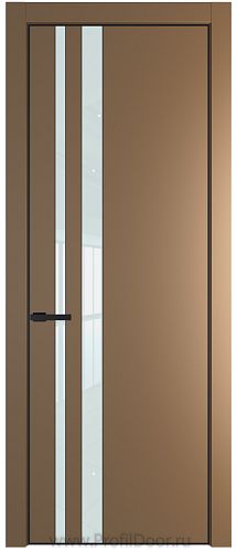 Дверь Profil Doors 20PA цвет Перламутр золото стекло Lacobel Белый лак цвет профиля Черный матовый RAL9005