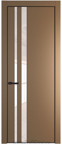 Дверь Profil Doors 20PA цвет Перламутр золото стекло Lacobel Перламутровый лак цвет профиля Черный матовый RAL9005
