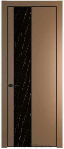 Дверь Profil Doors 20PA цвет Перламутр золото стекло Неро мрамор цвет профиля Черный матовый RAL9005