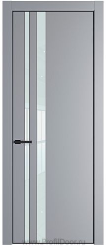 Дверь Profil Doors 20PA цвет Смоки (RAL 870-02) стекло Lacobel Белый лак цвет профиля Черный матовый RAL9005