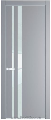 Дверь Profil Doors 20PA цвет Смоки (RAL 870-02) стекло Lacobel Белый лак цвет профиля Серебро