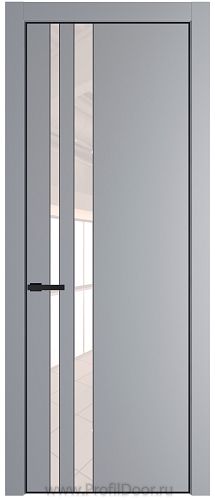 Дверь Profil Doors 20PA цвет Смоки (RAL 870-02) стекло Lacobel Перламутровый лак цвет профиля Черный матовый RAL9005