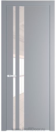 Дверь Profil Doors 20PA цвет Смоки (RAL 870-02) стекло Lacobel Перламутровый лак цвет профиля Серебро