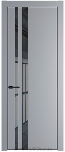 Дверь Profil Doors 20PA цвет Смоки (RAL 870-02) стекло Зеркало Grey цвет профиля Черный матовый RAL9005