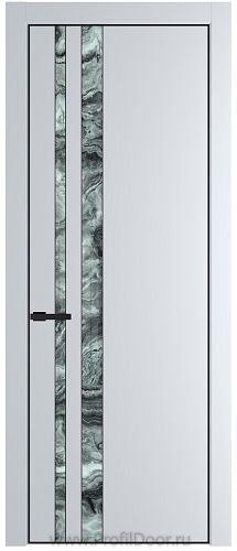 Дверь Profil Doors 20PA цвет Вайт (RAL 110 96 02) стекло Атриум серебро цвет профиля Черный матовый RAL9005