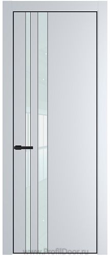 Дверь Profil Doors 20PA цвет Вайт (RAL 110 96 02) стекло Lacobel Белый лак цвет профиля Черный матовый RAL9005