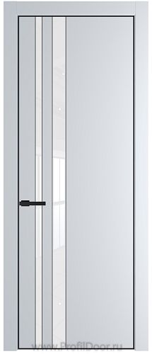 Дверь Profil Doors 20PA цвет Вайт (RAL 110 96 02) стекло Lacobel лак Классик цвет профиля Черный матовый RAL9005