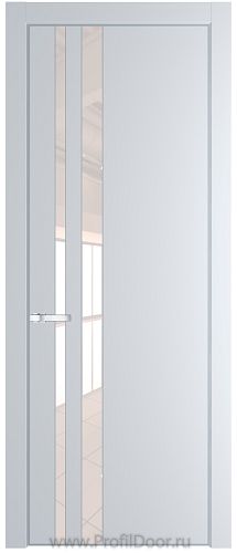 Дверь Profil Doors 20PA цвет Вайт (RAL 110 96 02) стекло Lacobel Перламутровый лак цвет профиля Серебро