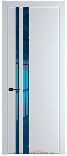 Дверь Profil Doors 20PA цвет Вайт (RAL 110 96 02) стекло Зеркало Blue цвет профиля Черный матовый RAL9005