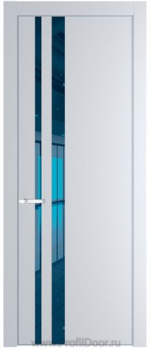 Дверь Profil Doors 20PA цвет Вайт (RAL 110 96 02) стекло Зеркало Blue цвет профиля Серебро