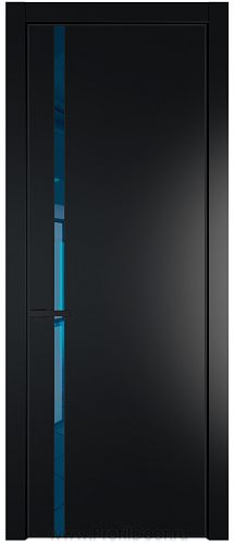 Дверь Profil Doors 21PA цвет Блэк стекло Зеркало Blue цвет профиля Черный матовый RAL9005