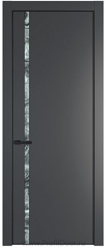 Дверь Profil Doors 21PA цвет Графит (Pantone 425С) стекло Атриум серебро цвет профиля Черный матовый RAL9005