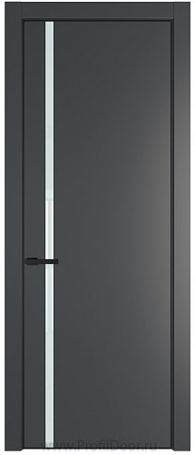 Дверь Profil Doors 21PA цвет Графит (Pantone 425С) стекло Lacobel Белый лак цвет профиля Черный матовый RAL9005