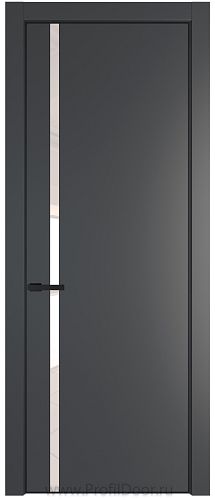 Дверь Profil Doors 21PA цвет Графит (Pantone 425С) стекло Lacobel Перламутровый лак цвет профиля Черный матовый RAL9005