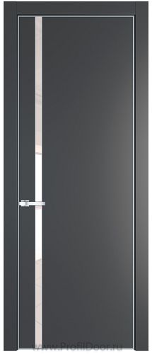 Дверь Profil Doors 21PA цвет Графит (Pantone 425С) стекло Lacobel Перламутровый лак цвет профиля Серебро