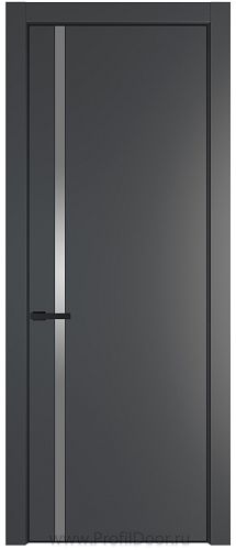 Дверь Profil Doors 21PA цвет Графит (Pantone 425С) стекло Lacobel Серебро Матлак цвет профиля Черный матовый RAL9005