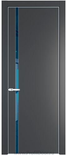 Дверь Profil Doors 21PA цвет Графит (Pantone 425С) стекло Зеркало Blue цвет профиля Серебро