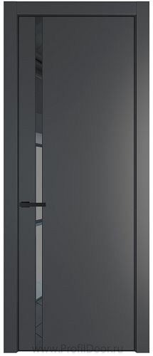 Дверь Profil Doors 21PA цвет Графит (Pantone 425С) стекло Зеркало Grey цвет профиля Черный матовый RAL9005