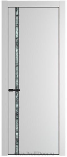 Дверь Profil Doors 21PA цвет Крем Вайт (RAL 120-02) стекло Атриум серебро цвет профиля Черный матовый RAL9005