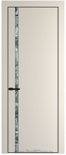 Дверь Profil Doors 21PA цвет Кремовая Магнолия (RAL 120-04) стекло Атриум серебро цвет профиля Черный матовый RAL9005