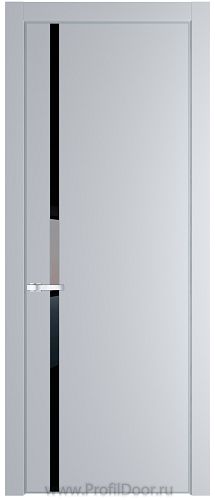 Дверь Profil Doors 21PA цвет Лайт Грей (RAL 870-01) стекло Lacobel Черный лак цвет профиля Серебро