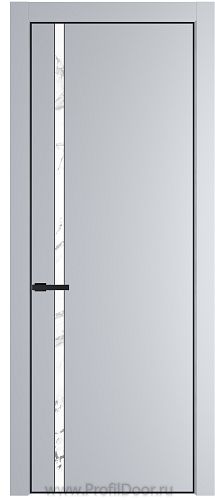 Дверь Profil Doors 21PA цвет Лайт Грей (RAL 870-01) стекло Нефи белый узор серебро цвет профиля Черный матовый RAL9005